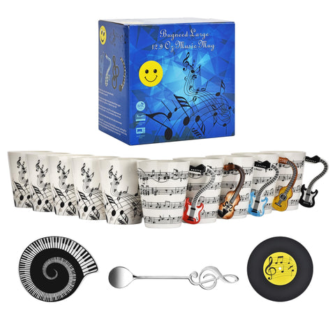 Taza BUYNEED violín con acabado brillante, ideal para regalo.