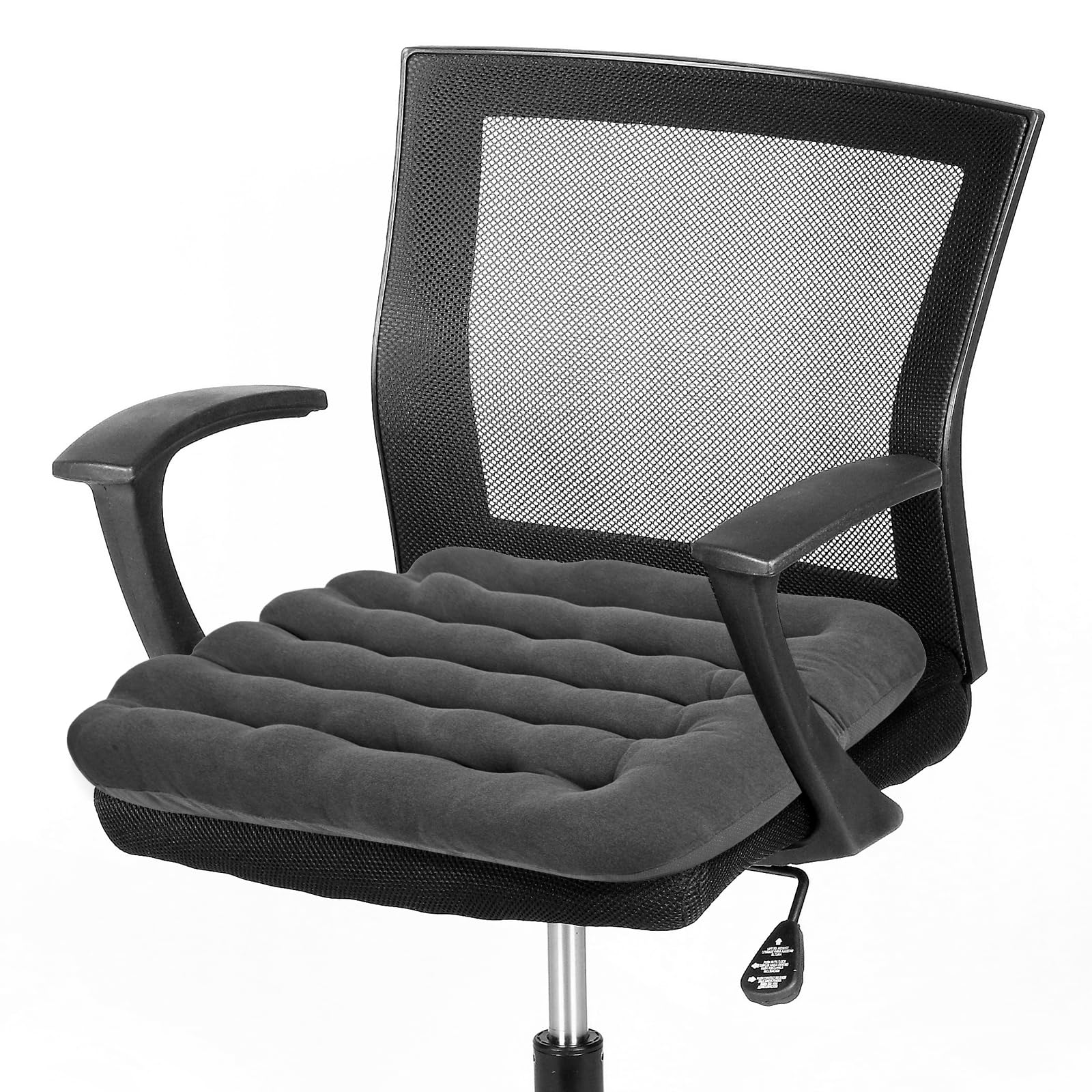 Cojín BUYUE para silla de oficina en terciopelo gris, uso diario cómodo.