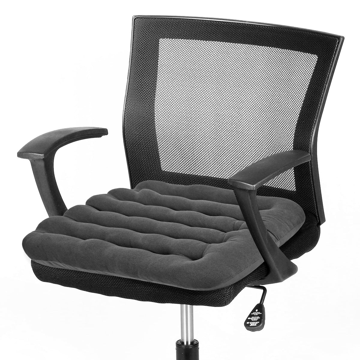 Cojín BUYUE para silla de oficina en terciopelo gris, uso diario cómodo.