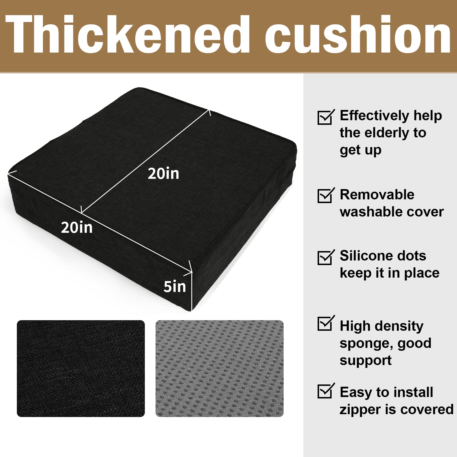 BUYUE Almohadón silla tejido original, funda transpirable y lavable para uso diario.
