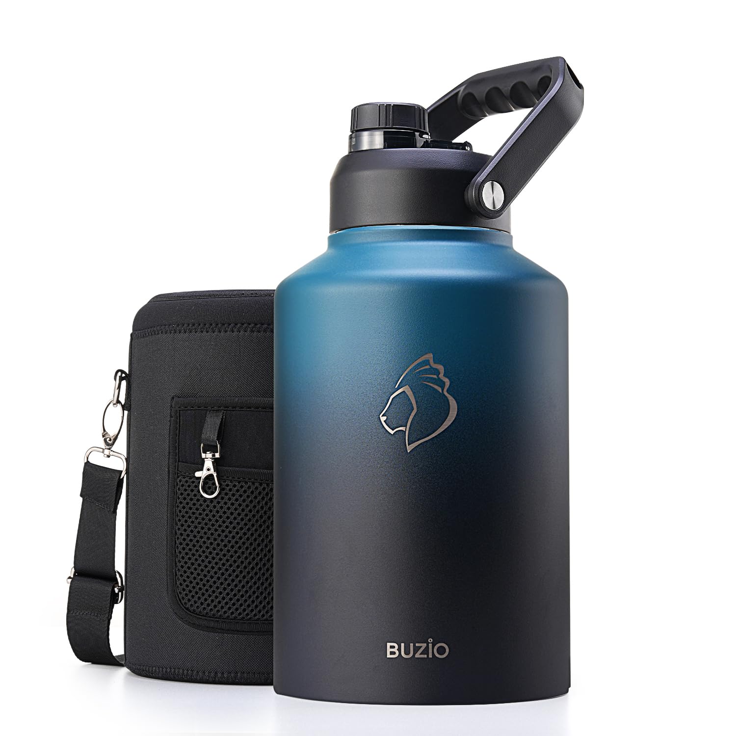 BUZIO botella galón 128oz con boca ancha para añadir hielo fácilmente
