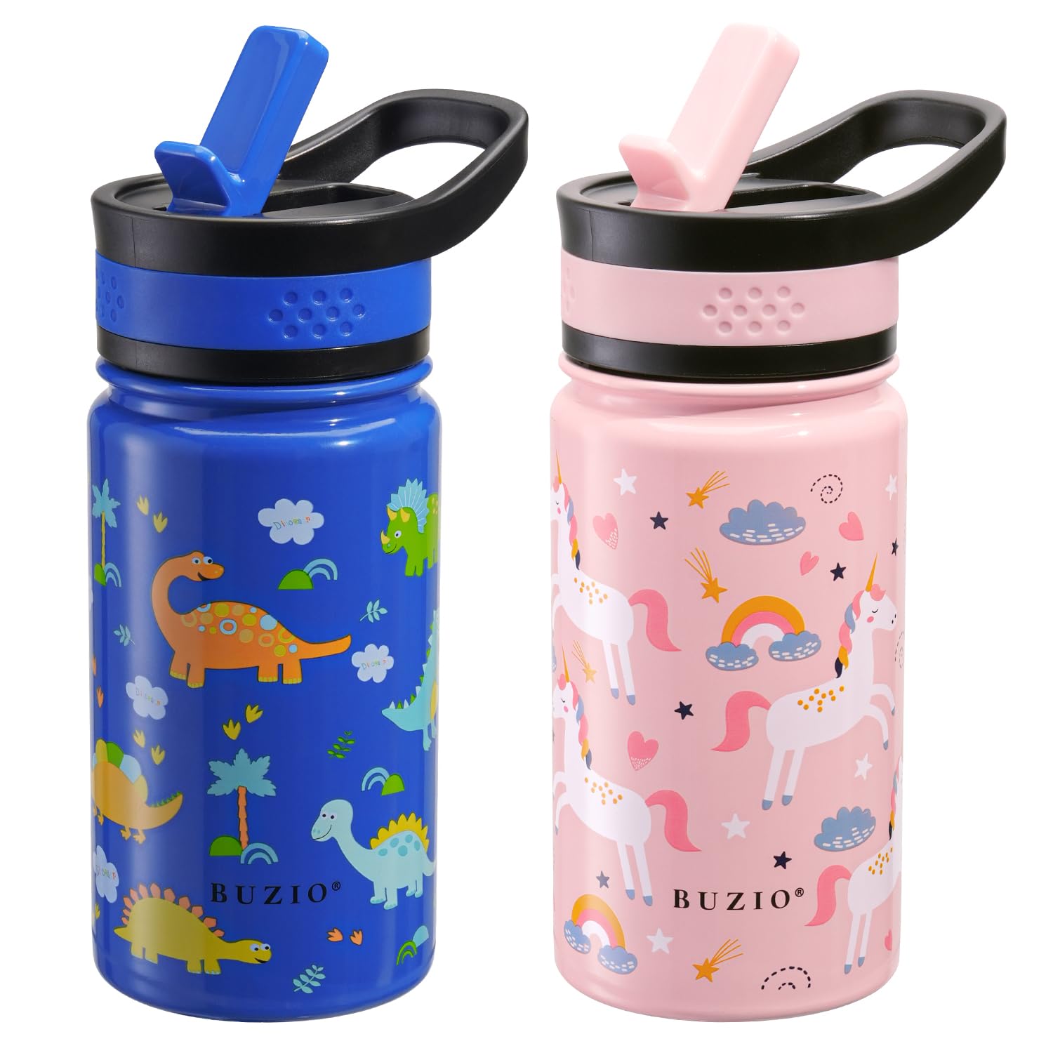 BUZIO botella para niños con unicornio rosa, ideal para la escuela