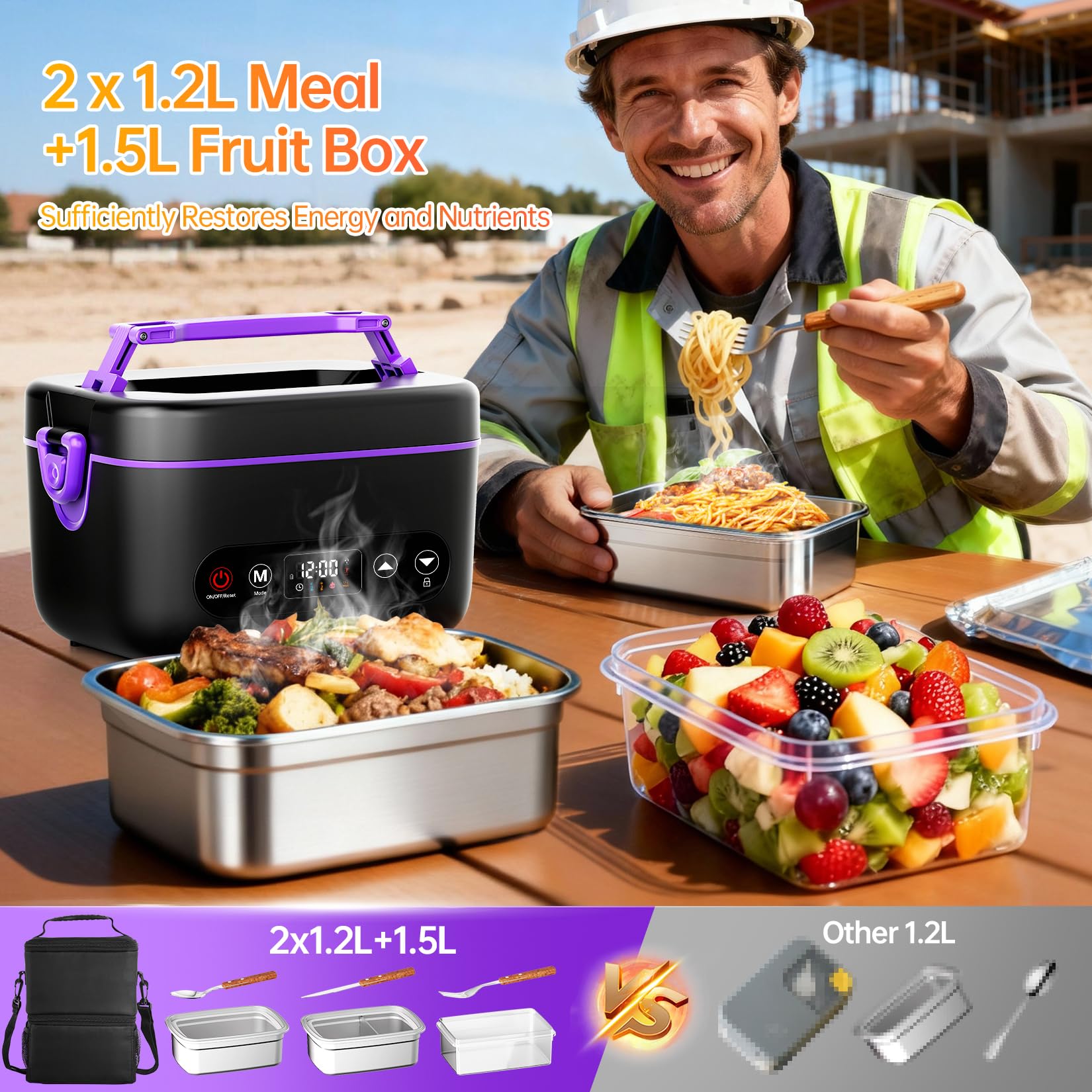 Tecnología 5D Surround para calentamiento uniforme de comidas.