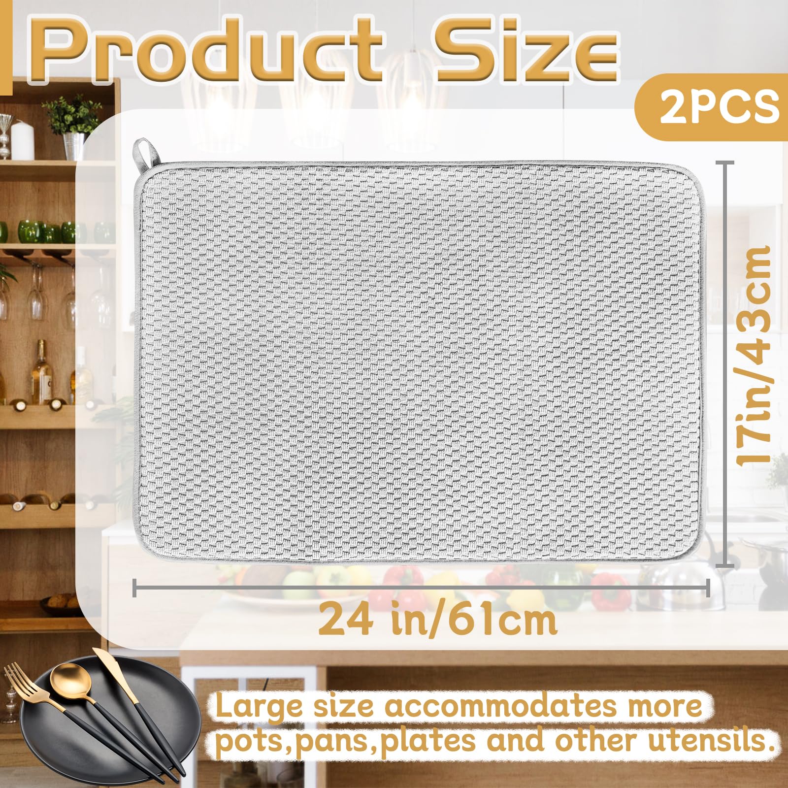Almohadilla Bvrbaory de microfibra, secado rápido, ideal para vajilla y cubiertos.