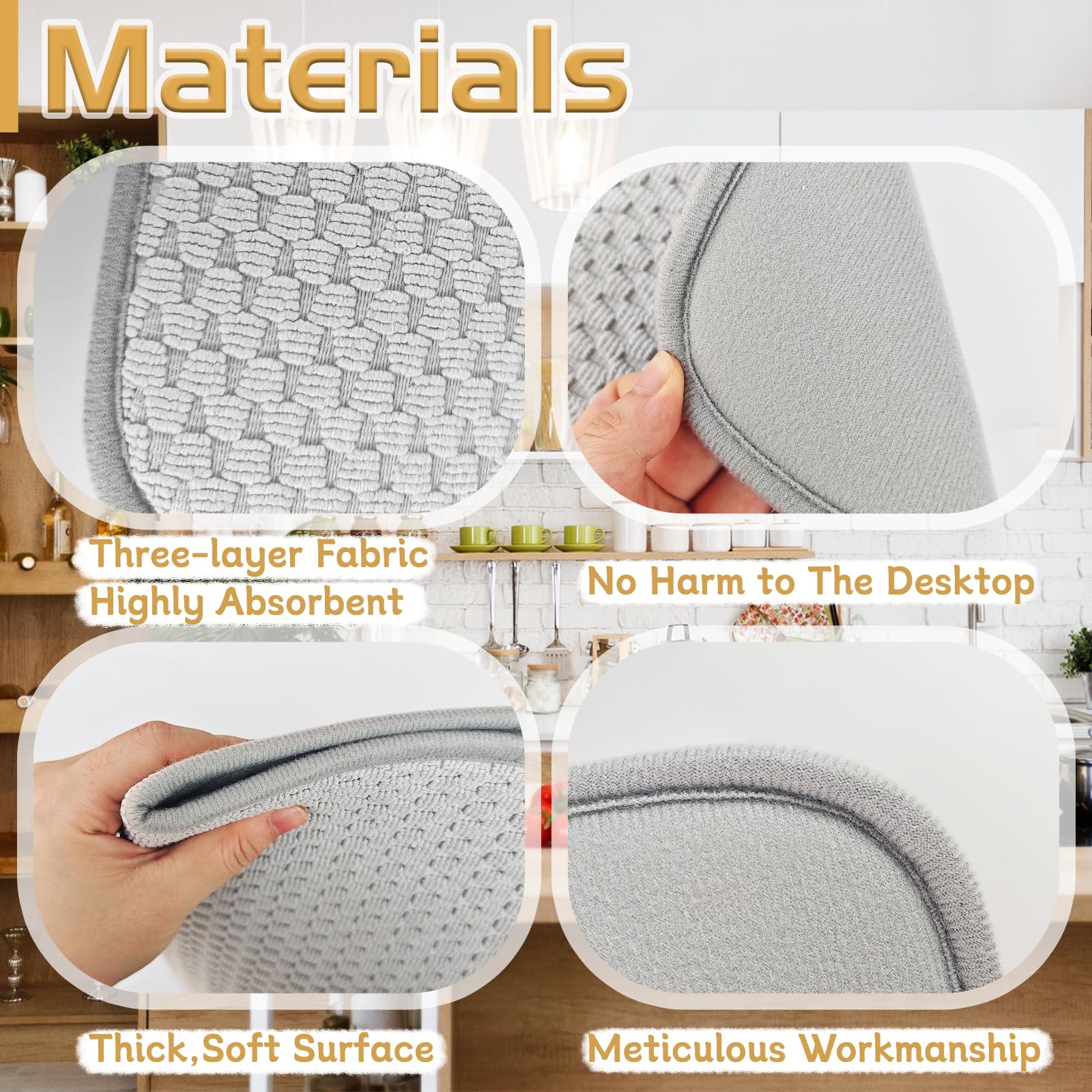Doble capa de microfibra Bvrbaory, mayor absorción y durabilidad para la encimera.