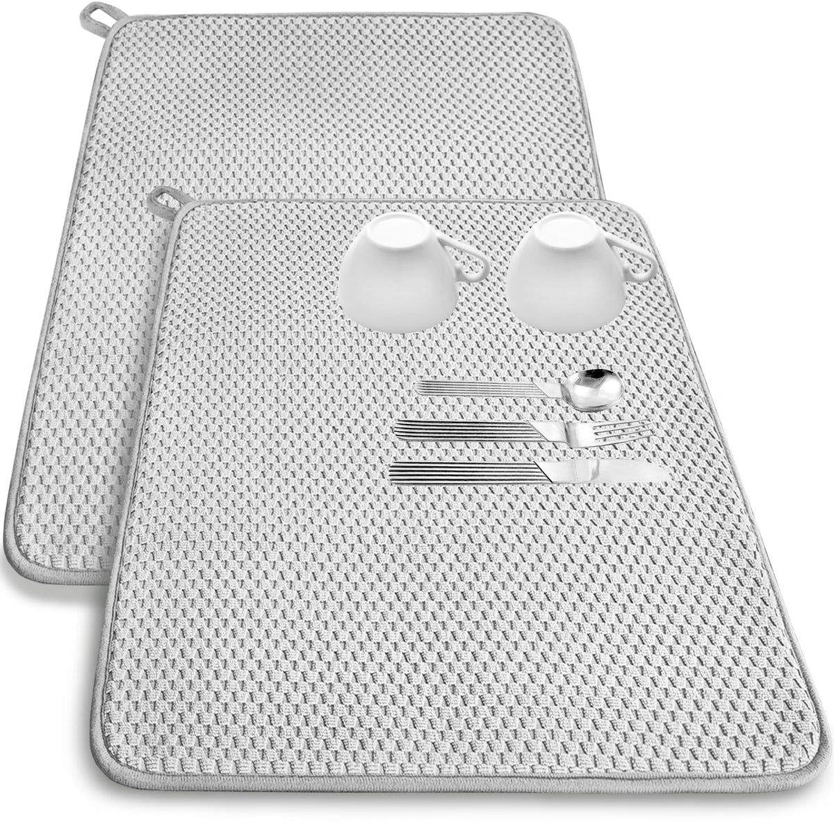 Almohadillas Bvrbaory para secar platos, gris, 24x17, gran absorción para utensilios.
