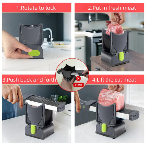 Kit completo Bwhhoxi para cortar carne: soporte, funda y cepillo.