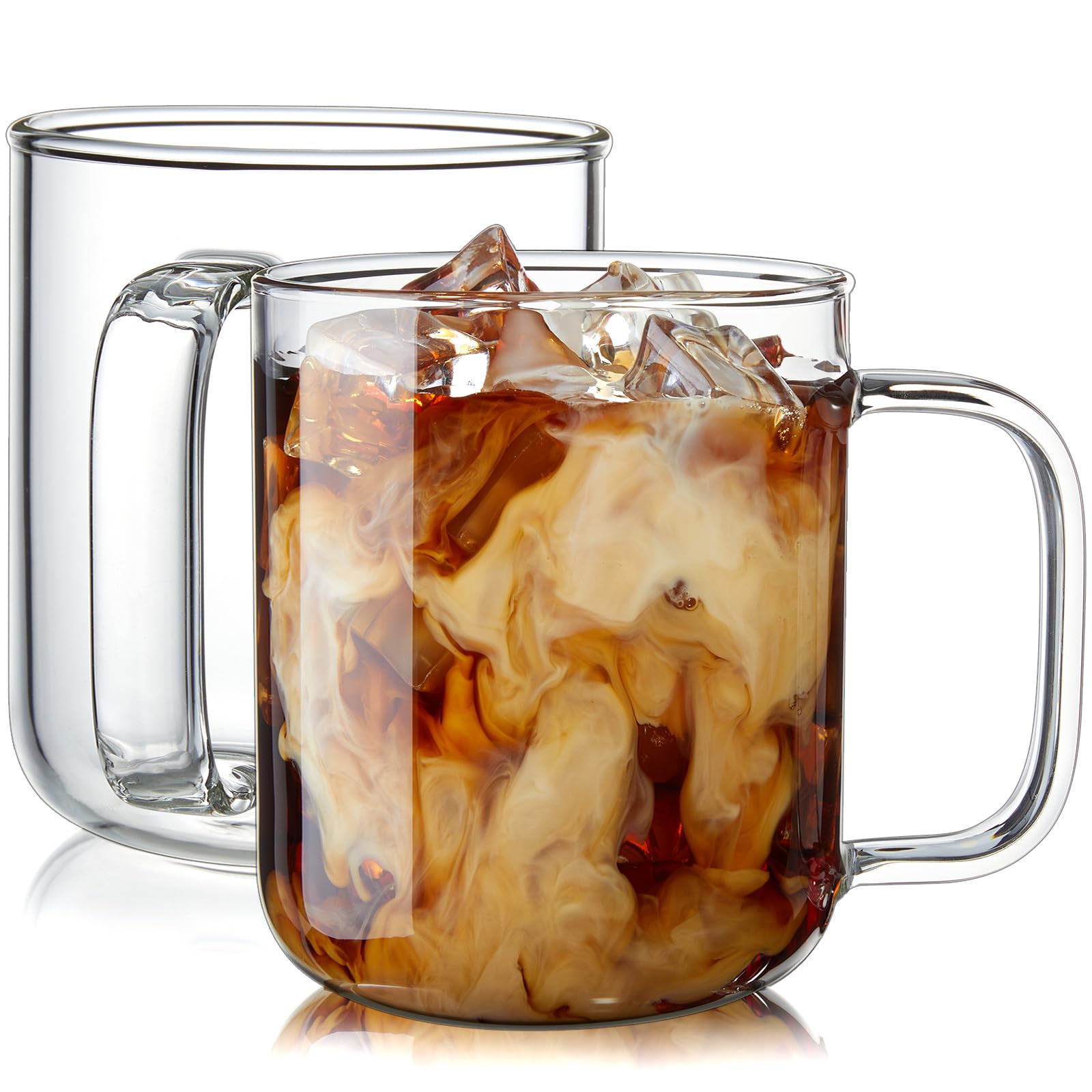 BWODYAY vaso cristal 16oz con arte latte, perfecto para presentar cafe art
