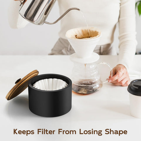 BWODYAY contenedor de filtros para café organización limpia en la encimera