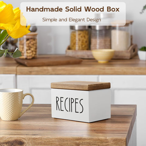 BWODYAY Organizador de recetas: espacio cómodo para 250-300 tarjetas.