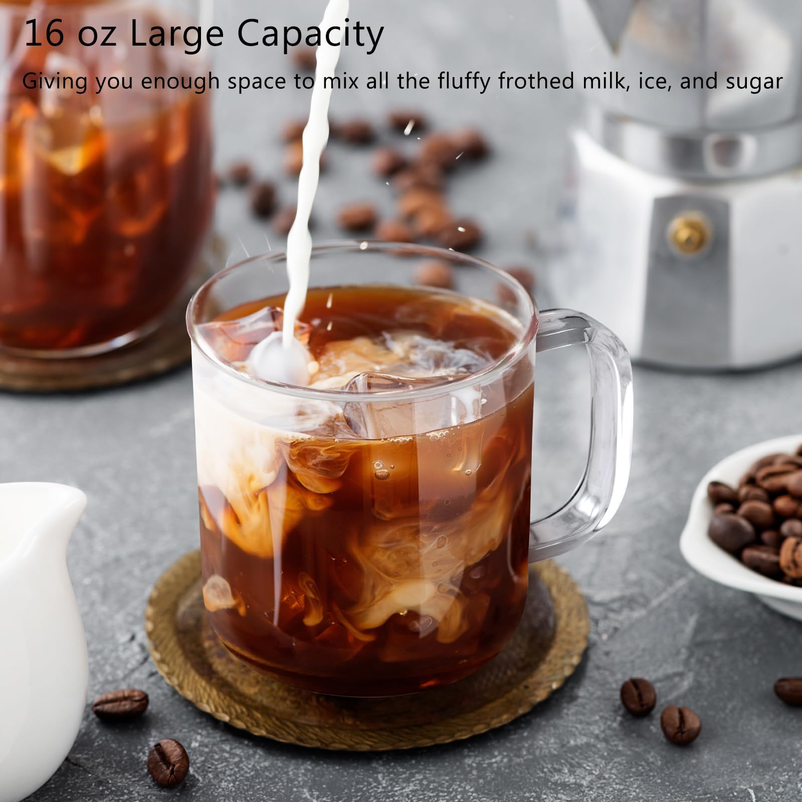 BWODYAY taza cristal para uso diario, versátil y elegante