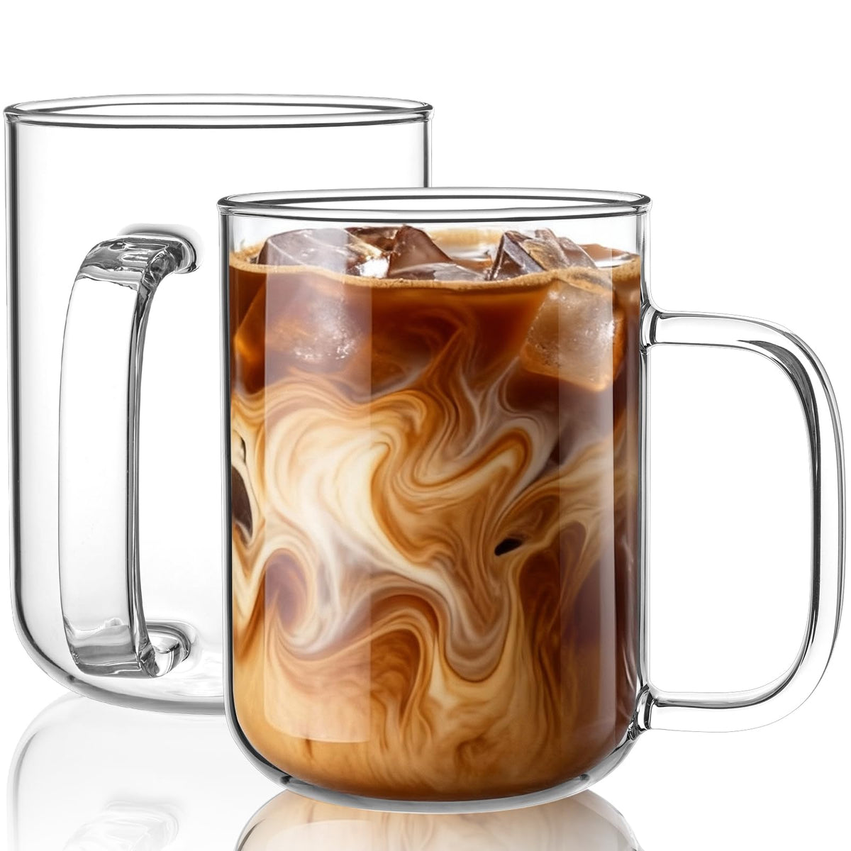 Vaso BWODYAY de vidrio cristal 20 oz para café, ideal para realzar el arte de la bebida