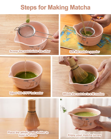 Set bwszrosa: tamiz para matcha para una preparación fina