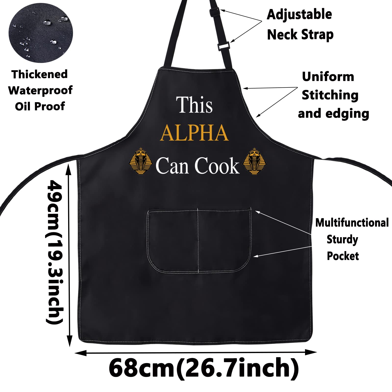 Delantal BWWKTOP ALPHA Cocina, bolsillo práctico para utensilios de cocina