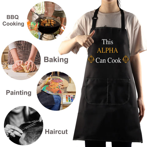 Delantal BWWKTOP ALPHA Cocina, regalo divertido y considerado para sororidades