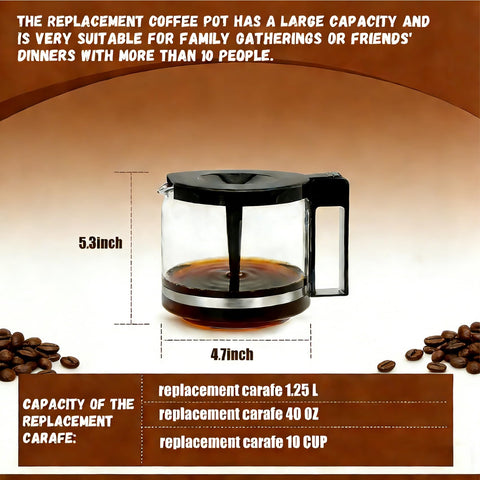 Bxmgr capacidad-1-25l jarra cafetera para 40 onzas de café.