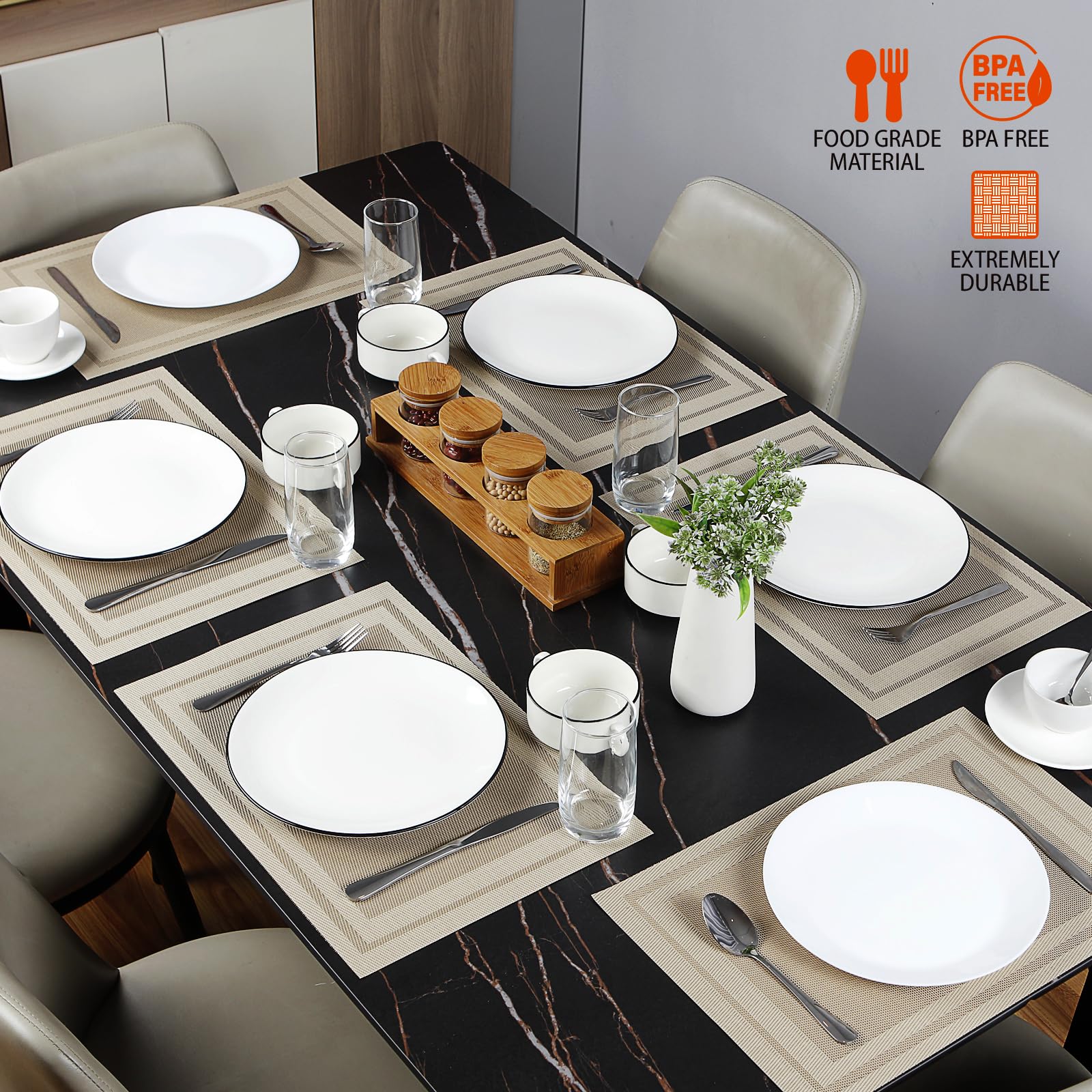 Manteles individuales Bxzandya para interior y exterior: uso versátil.