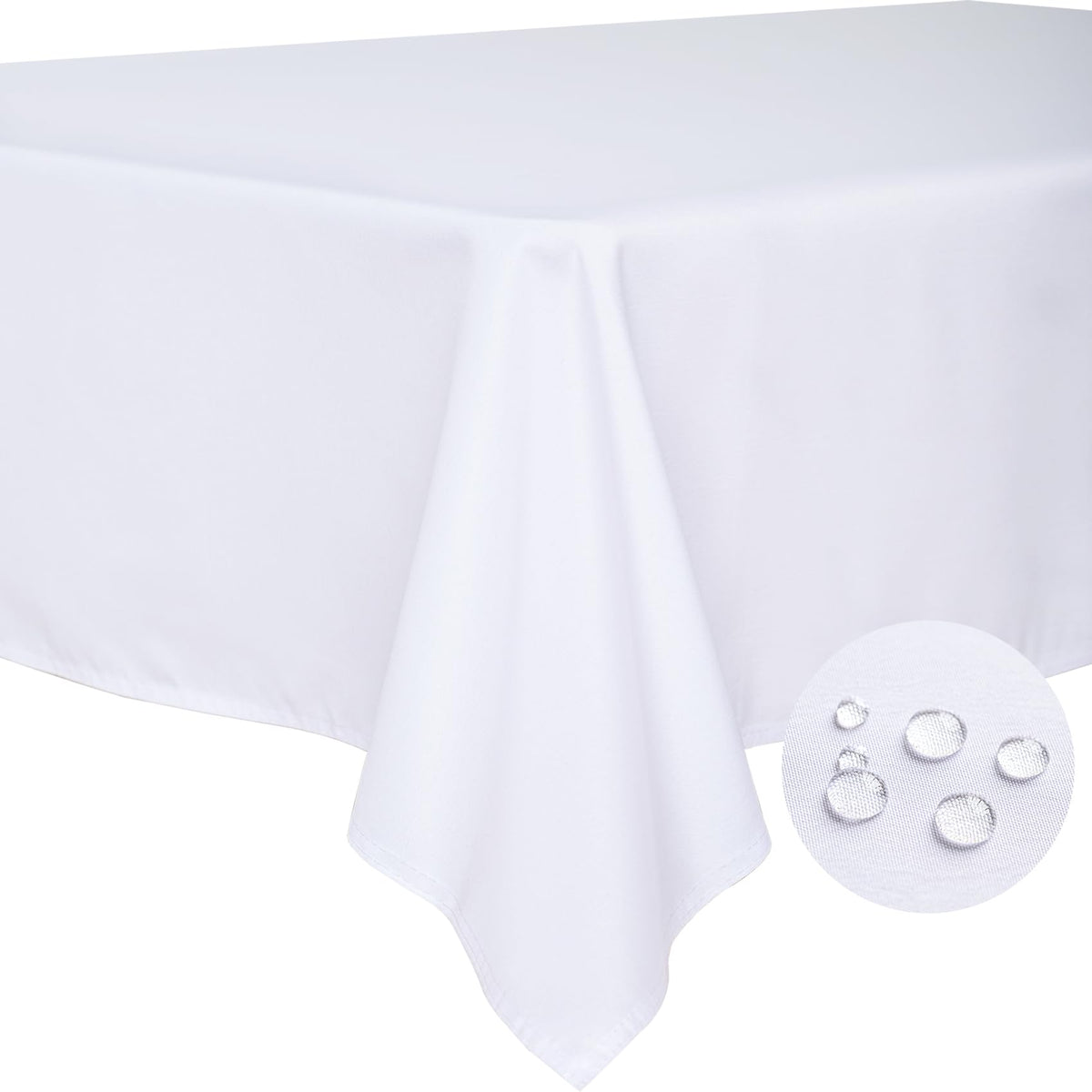 Mantel BYDOLL blanco de 60x102 pulgadas para fiestas al aire libre