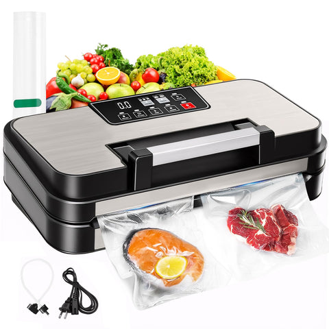 BYIECLD Selladora 11-en-1 vista frontal para sellar alimentos rápidamente.