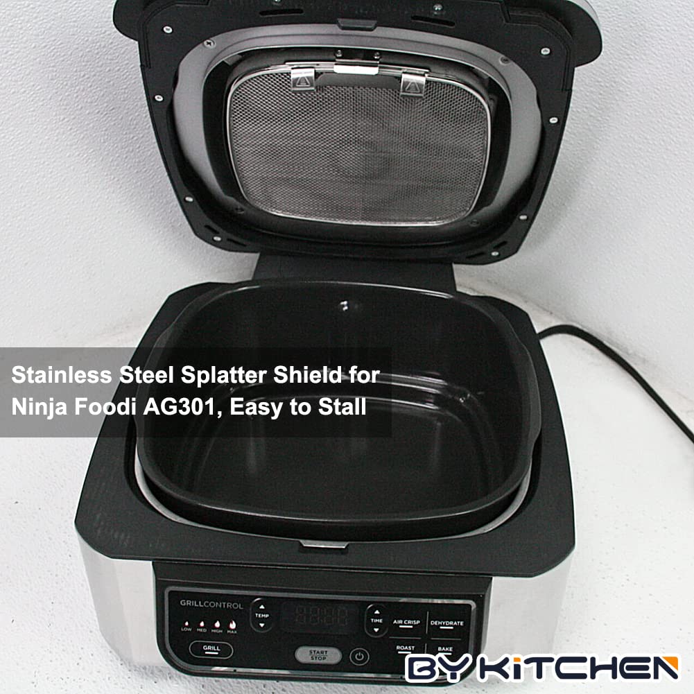 BYKITCHEN cubre salpicaduras Ninja AG400 de acero inoxidable facilita limpieza