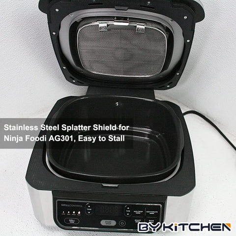 BYKITCHEN cubre salpicaduras Ninja AG400 de acero inoxidable facilita limpieza