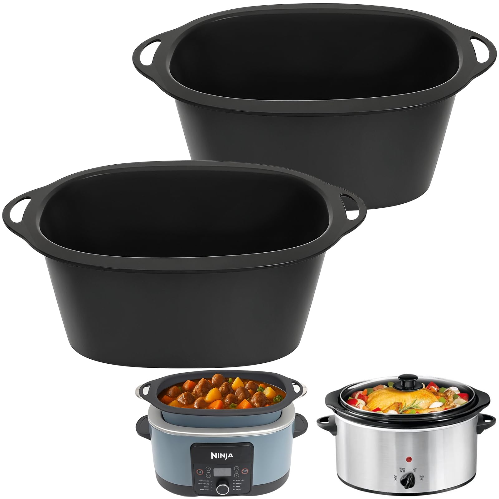 BYKITCHEN liner silicona para olla lenta Ninja MC1000, facilita limpieza y reutilizable