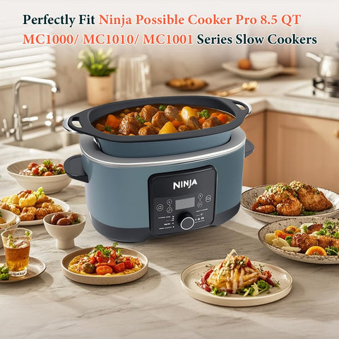 BYKITCHEN liner silicona para olla lenta Ninja MC1010, resistente al calor y sin olores