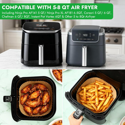BYKITCHEN papel para freidora compatible con Ninja y COSORI, uso versátil