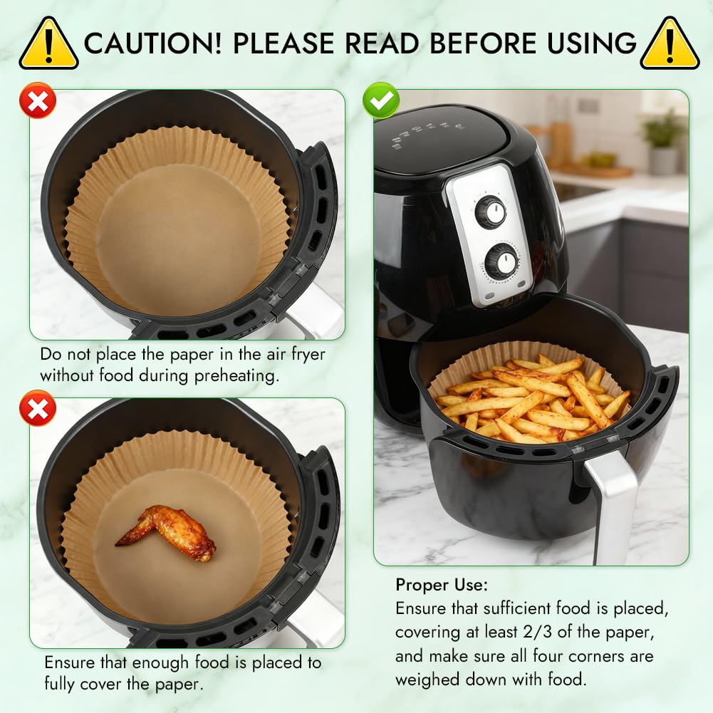 BYKITCHEN papel freidora tolera hasta 232°C, para recetas diversas