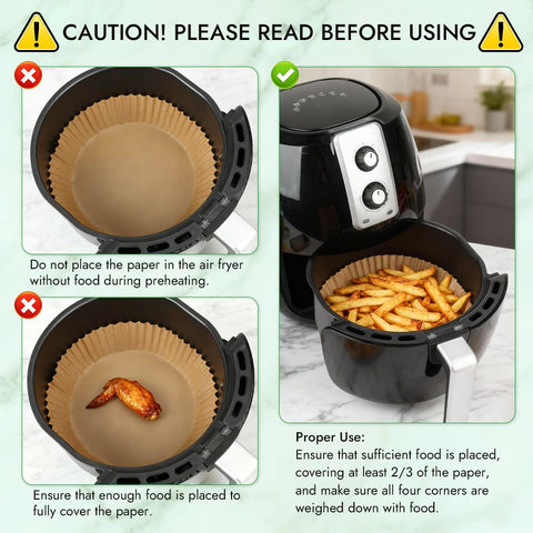 BYKITCHEN papel freidora tolera hasta 232°C, para recetas diversas