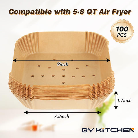 BYKITCHEN papeles perforados Instant Vortex 6QT, evitar que se pegue y simplificar la cocción.