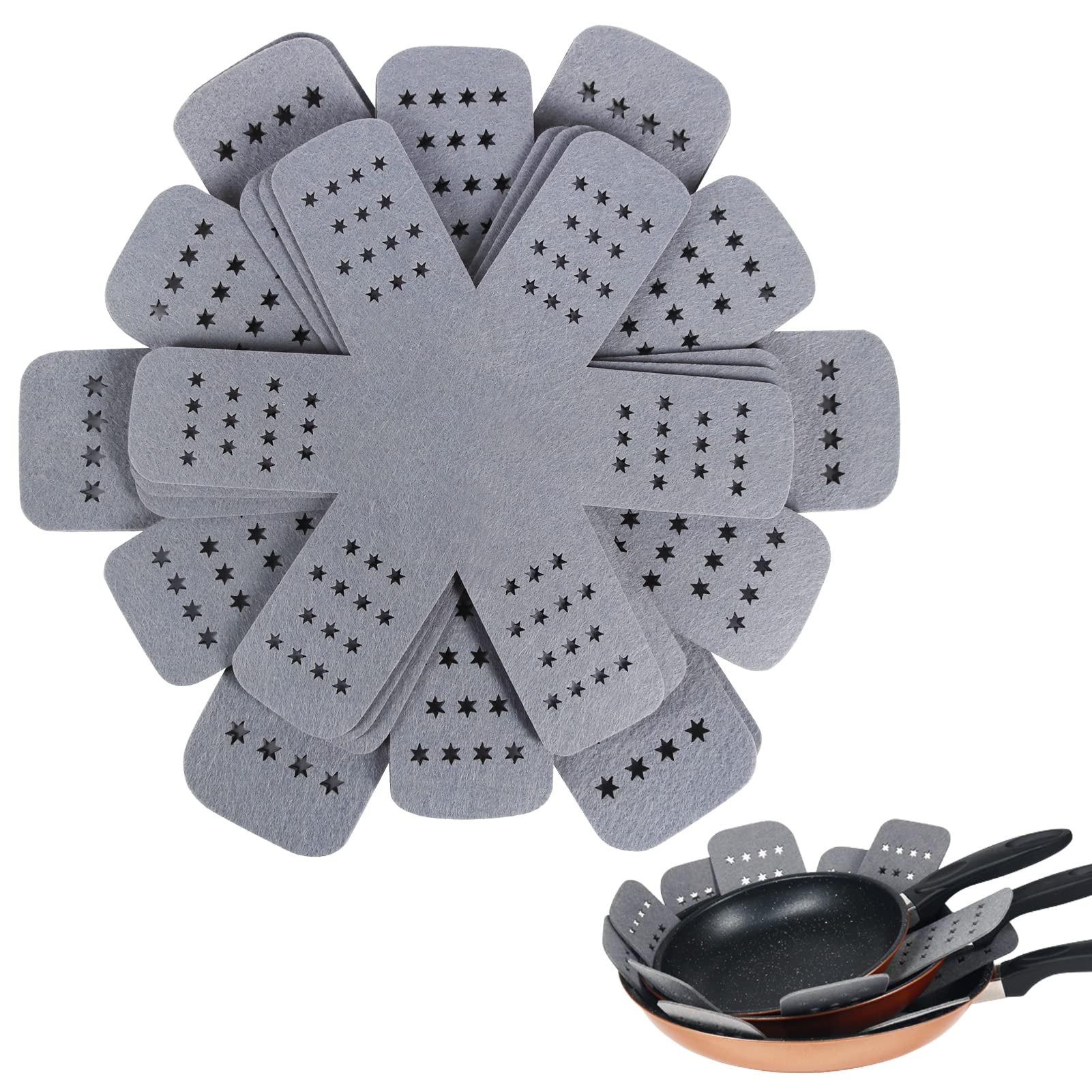 BYKITCHEN protectores de olla con estrella, 12 pulgadas, evitan rayaduras.