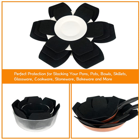 BYKITCHEN protector para ahorro de espacio al apilar ollas y vajilla.
