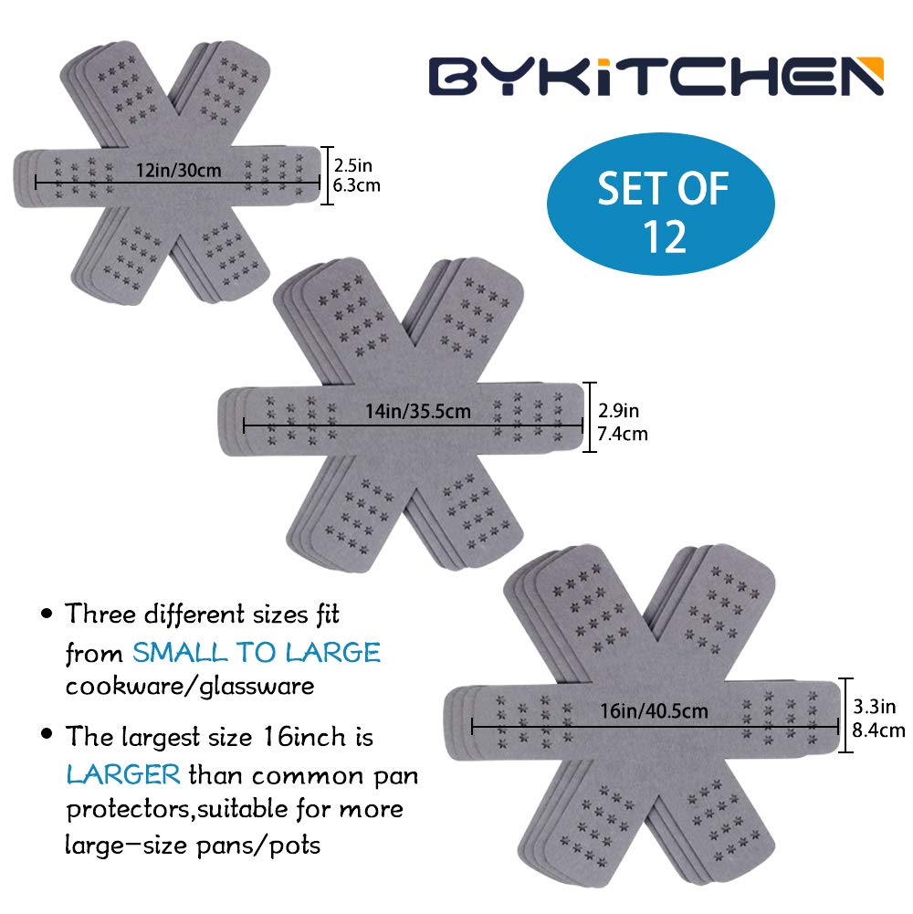 BYKITCHEN protector entre sartenes, minimiza rozaduras y extiende la vida útil de tus utensilios.