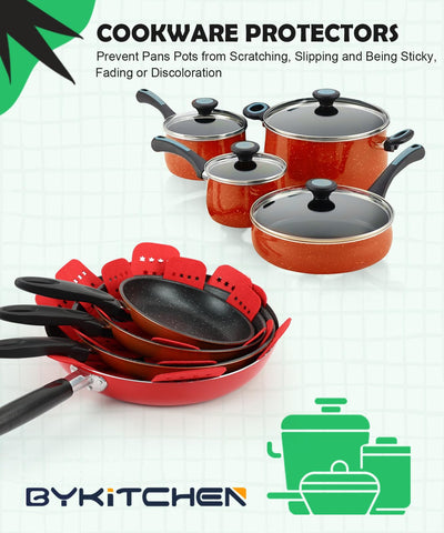 BYKITCHEN protectores para sartenes con estrellas, 16 pulgadas, protegen recubrimientos.