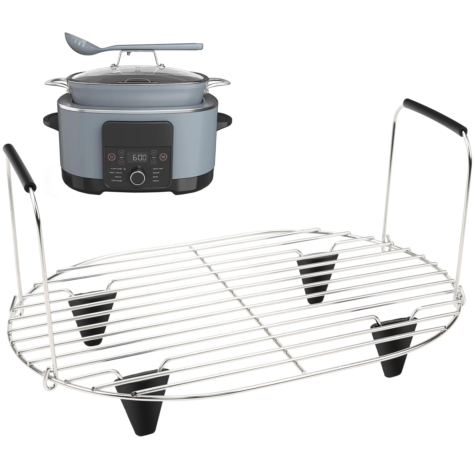 BYKITCHEN rejilla para asar y vapor compatible con Ninja Foodi Pro 8,5 qt ofrece mayor versatilidad