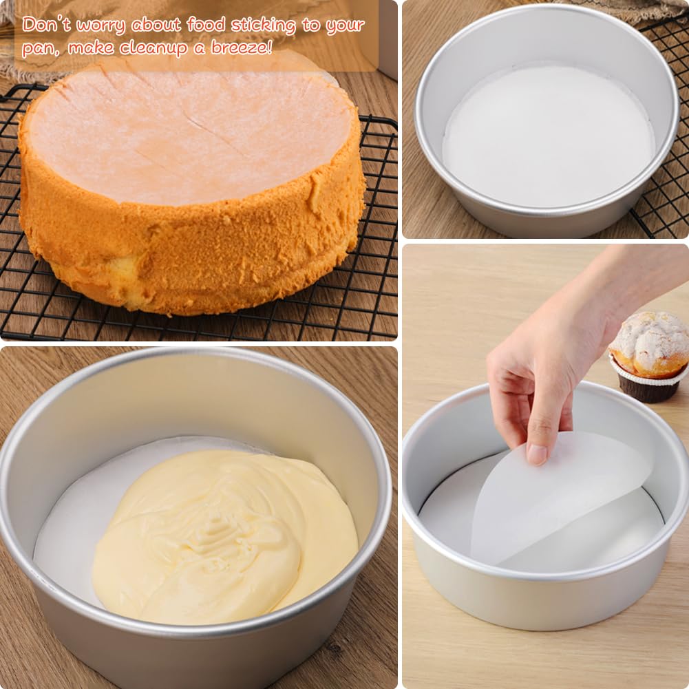 BYKITCHEN papel pergamino redondo, resistente al calor 230 °C para hornear