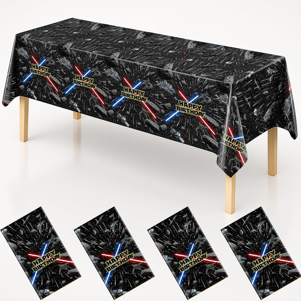 Mantel byojia galaxia batallas espaciales 54x108 para fiestas temáticas.