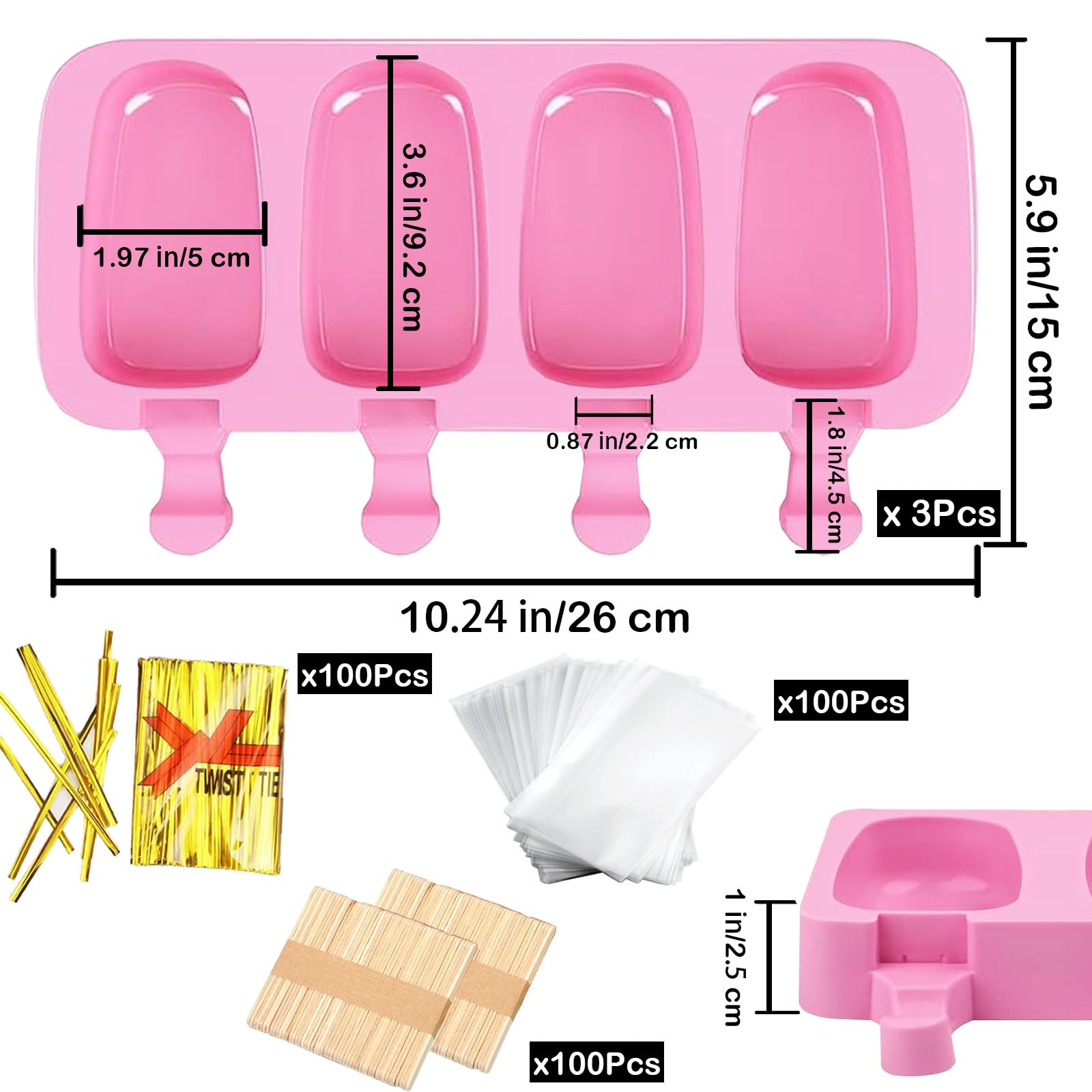 BZIDII molde de silicona alimentaria para helados caseros, uso versátil.
