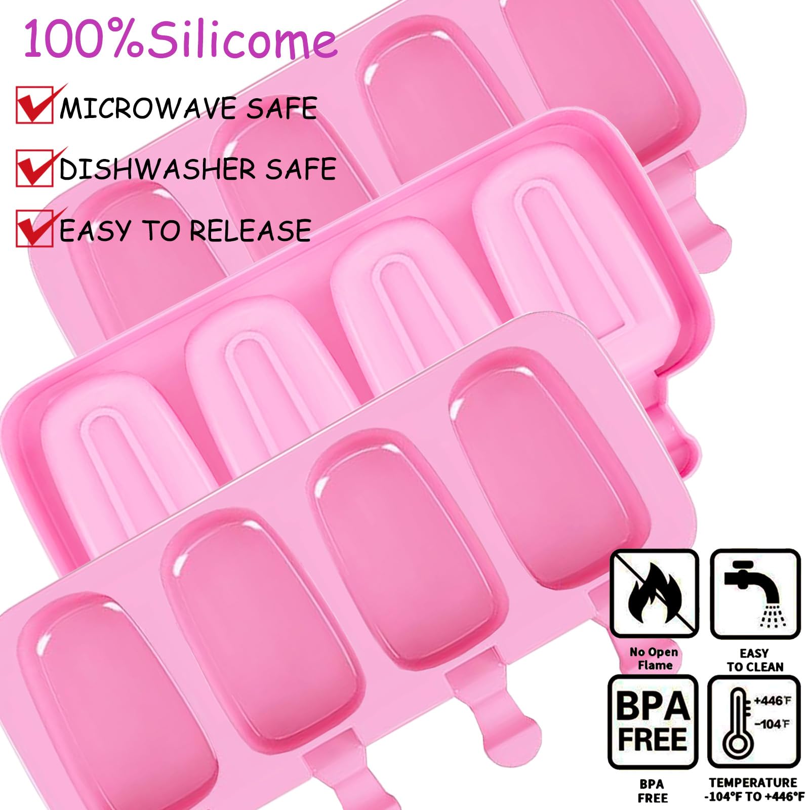 BZIDII molde para paletas decorativas, silicona flexible para desmoldeo suave.