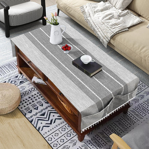 mantel bzvystux para mesa centro con bolsillos y borlas, caída elegante
