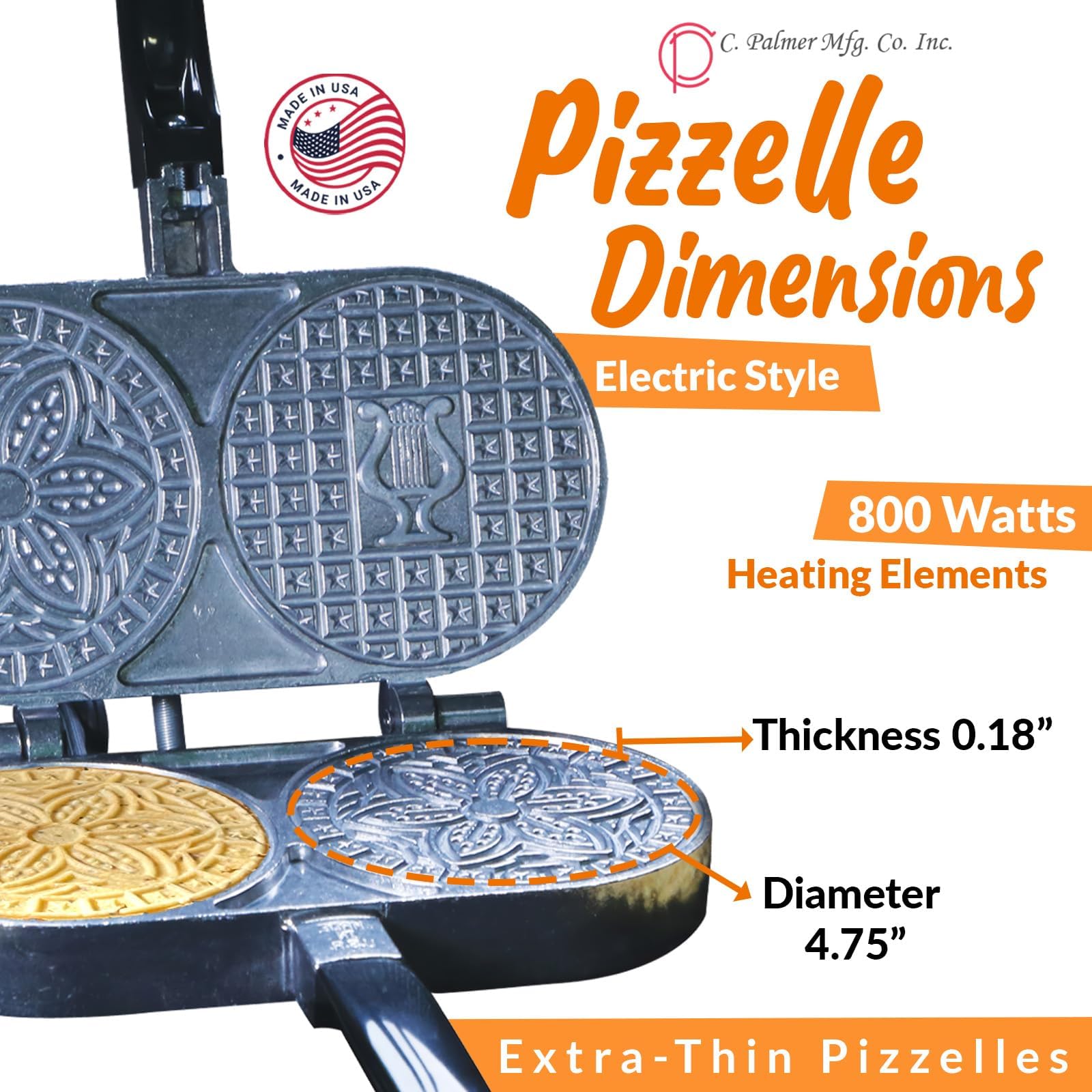 C. Palmer Pizzelle Iron 7500 limpieza fácil para sesiones creativas sin complicaciones