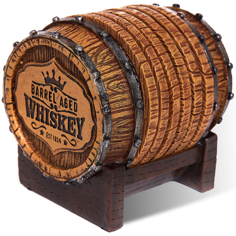 Cabin Obsession posavasos-barril-whisky protege muebles al colocar bebidas.