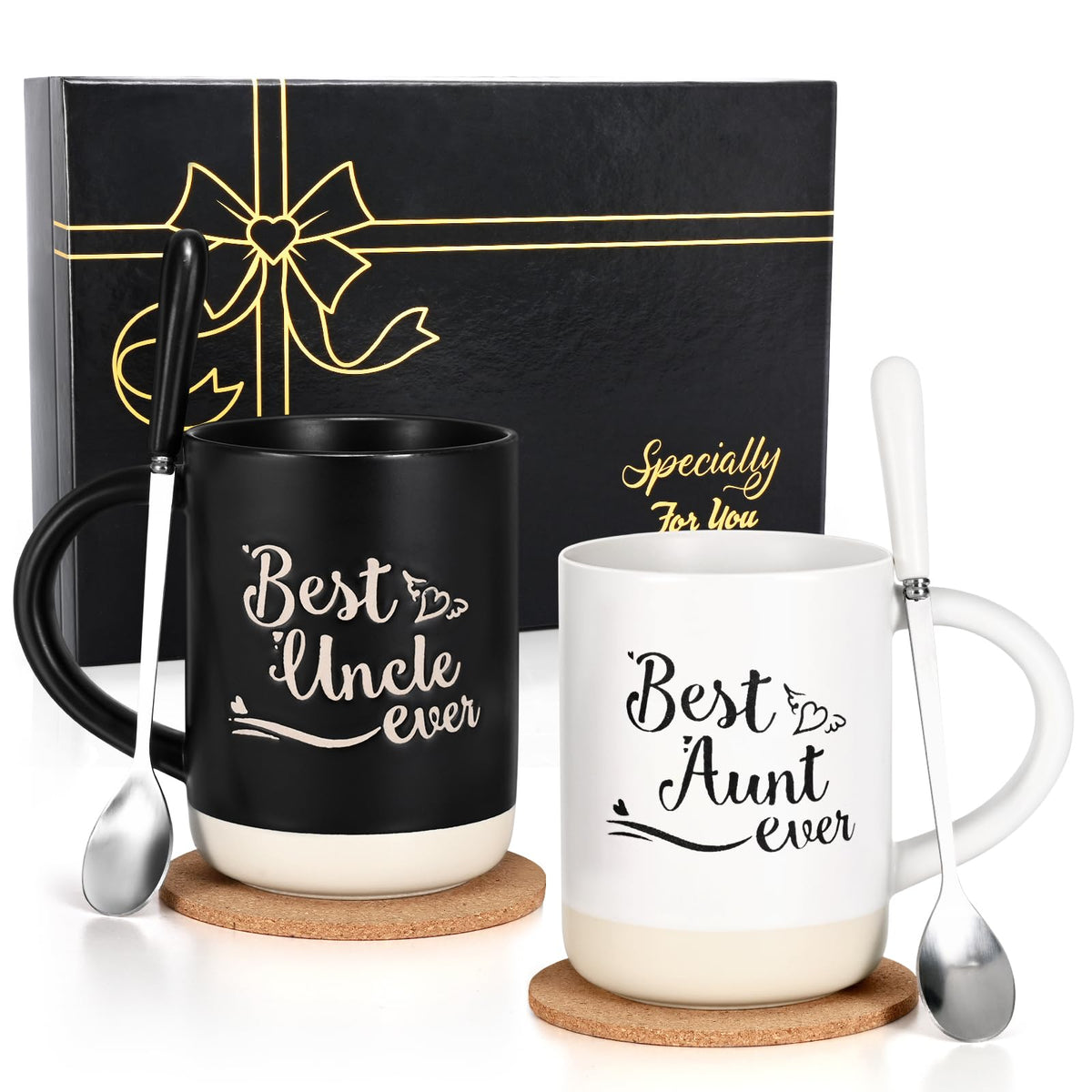 Cabtnca juego-tazas tio-tia navidad 16oz, regalo elegante para la familia.