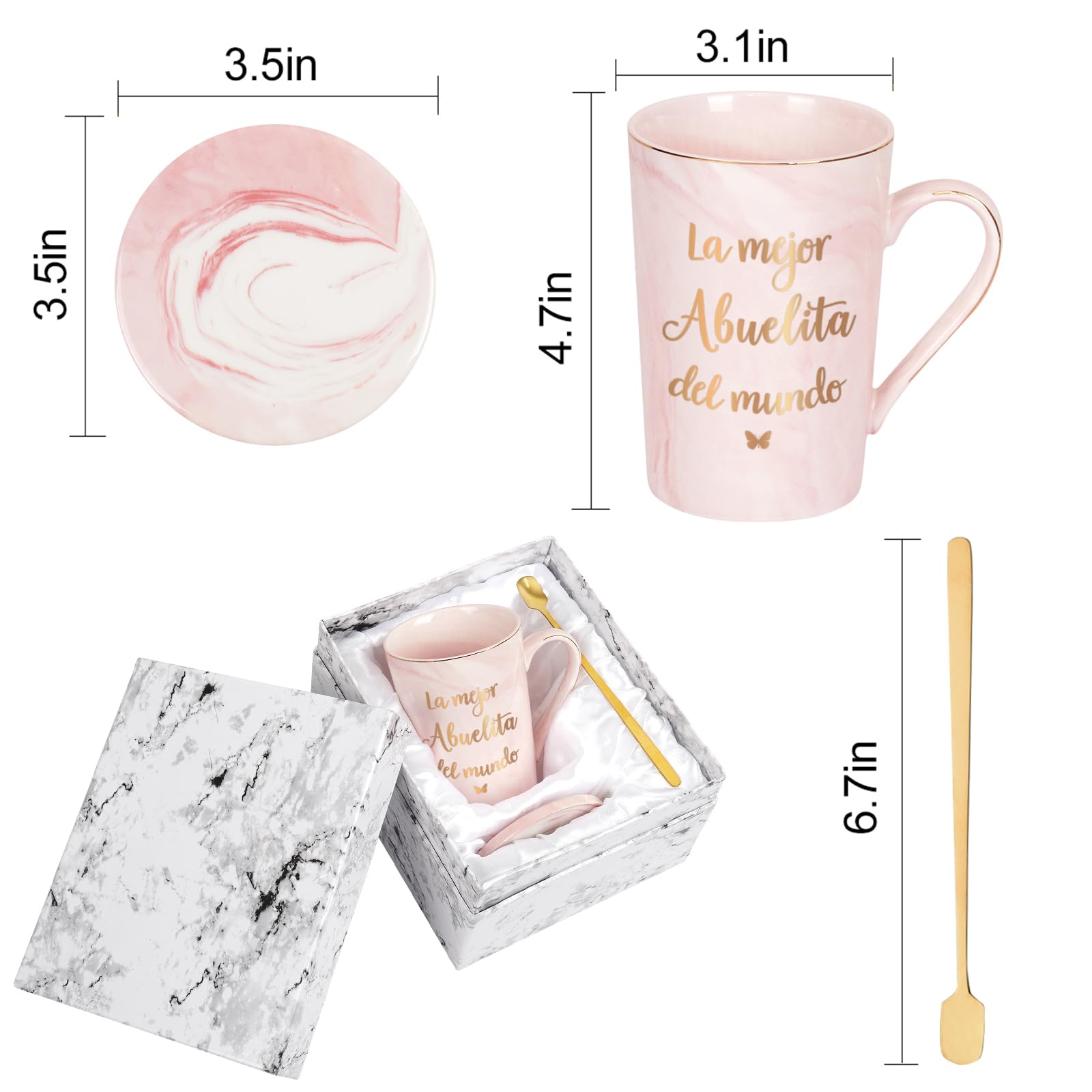 Mango ergonómico Cabtnca, taza Abuelita con agarre cómodo