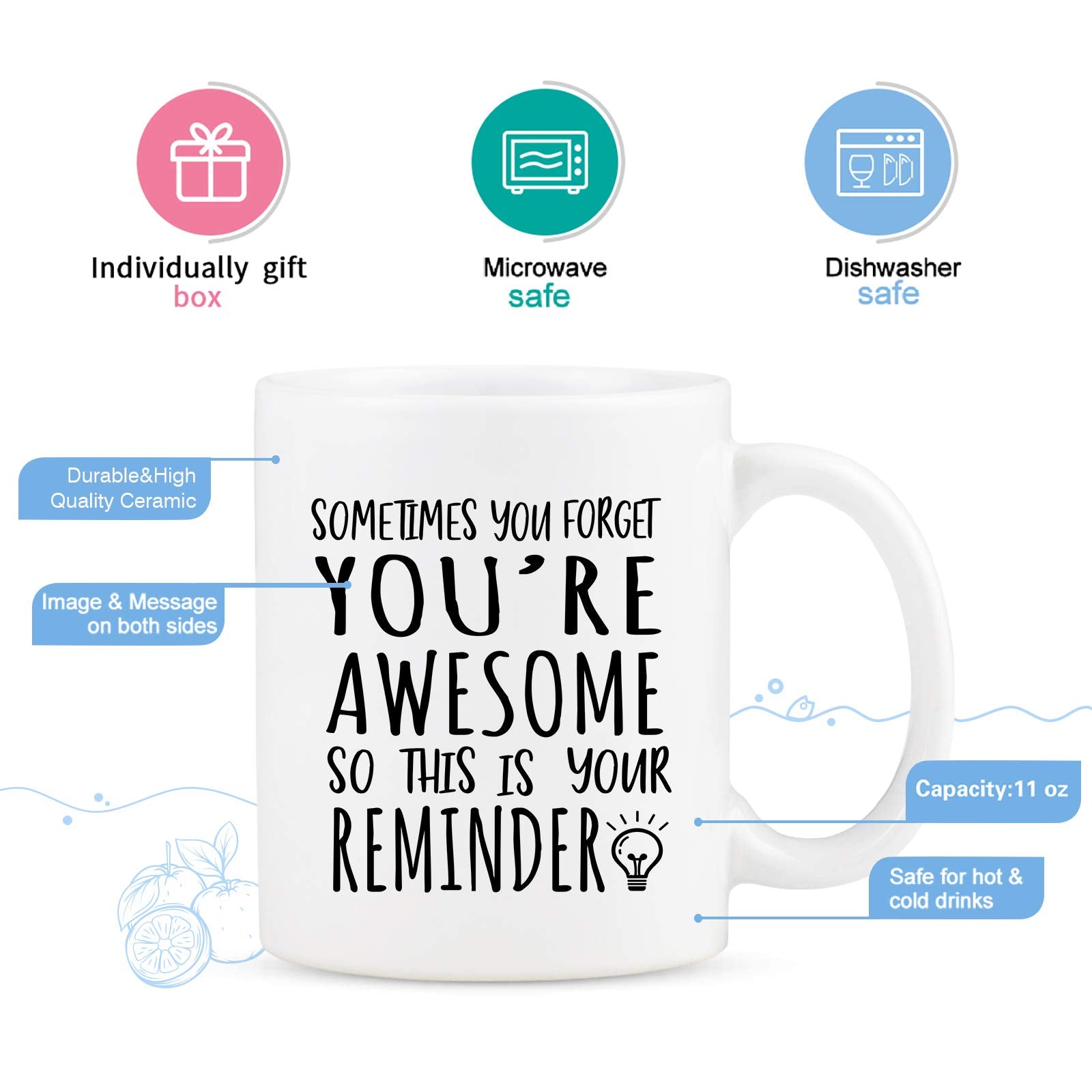 Taza Cabtnca con asa en C para un agarre cómodo durante el café