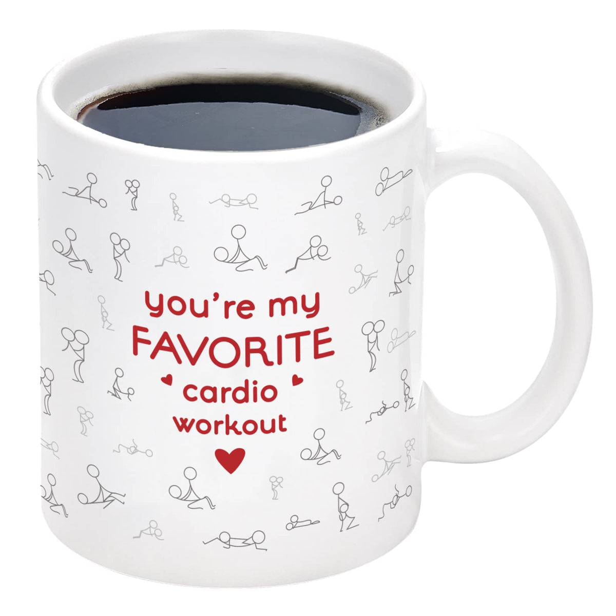 Taza Cabtnca con la frase eres mi cardio favorito, ideal para animar las mañanas.
