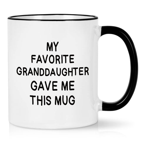 Taza Cabtnca con mensaje de nieta favorita, ideal para regalo sentimental