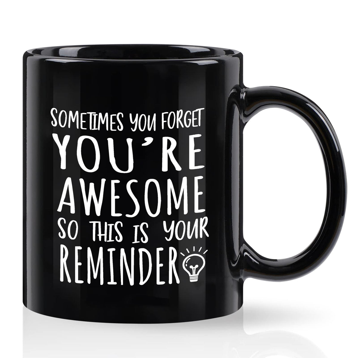 Taza Cabtnca recordatorio genial, vista frontal, ideal para café diario.