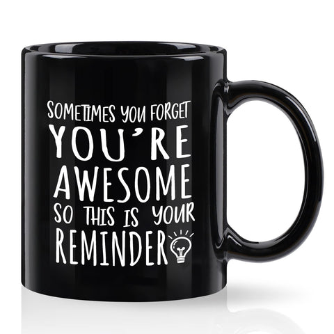 Taza Cabtnca recordatorio genial, vista frontal, ideal para café diario.